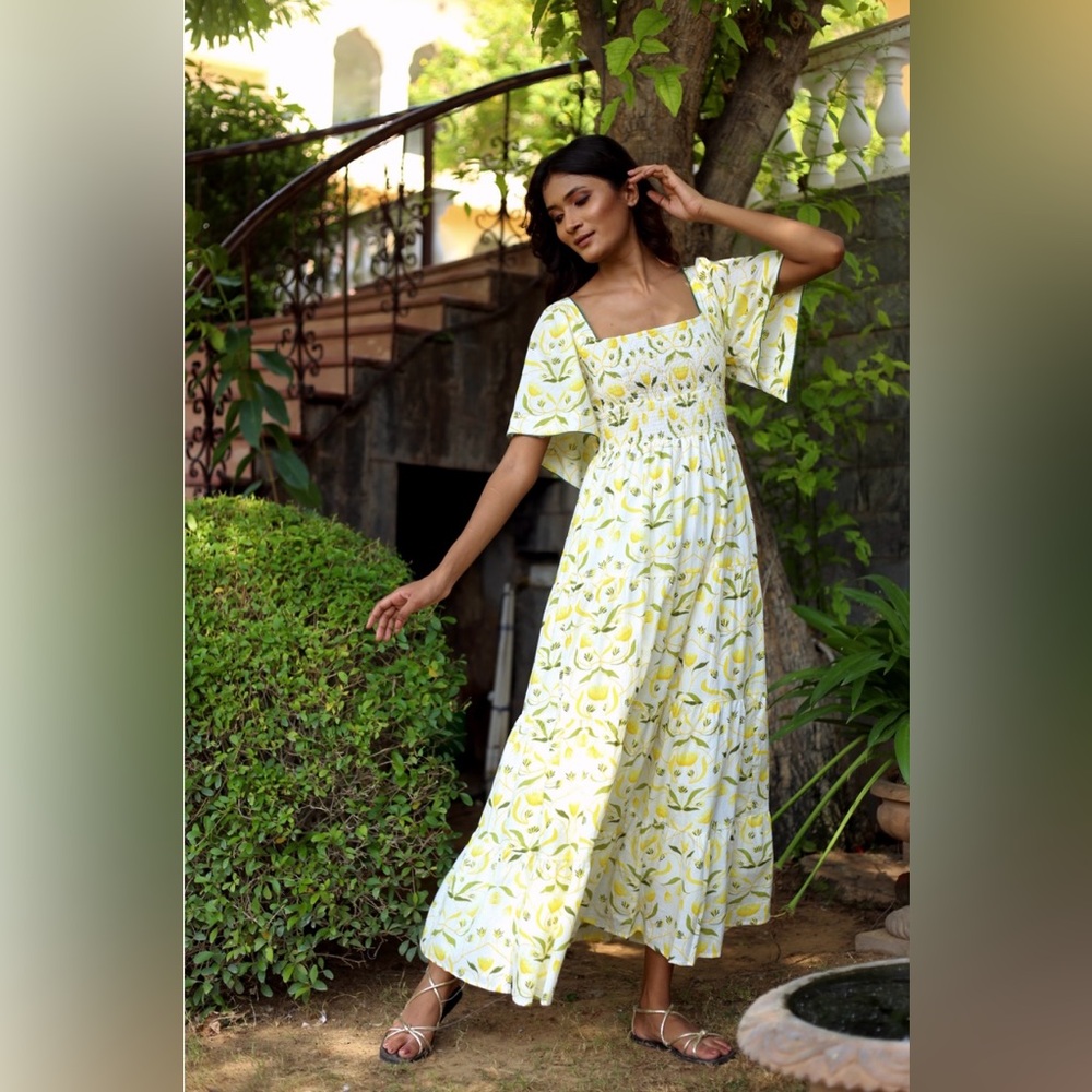 Monsoon and Beyond Rosie Dress Yellow Mangrove